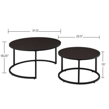 Load image into Gallery viewer, Modern Faux Leather Nesting Round Coffee Table Set - Dark Brown [Online Only]
