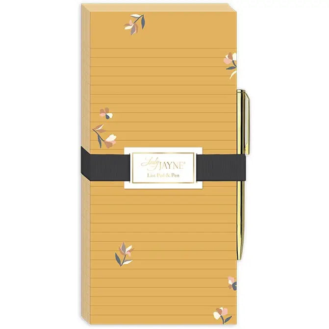 Magnetic List Pad with Pen Bloomscape Ditsy Mustard