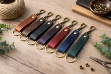 Load image into Gallery viewer, Genuine Leather Keychain with Ring
