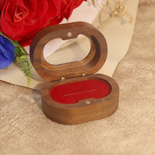 Load image into Gallery viewer, Oval Walnut Wooden Ring Box
