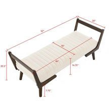 Load image into Gallery viewer, Mid-Century Bench With Wood Legs [Online Only]
