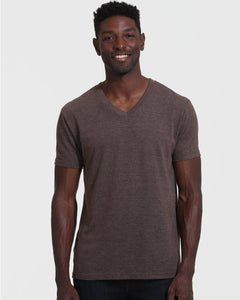 Short Sleeve T-Shirt V-Neck Heather Dark Oak