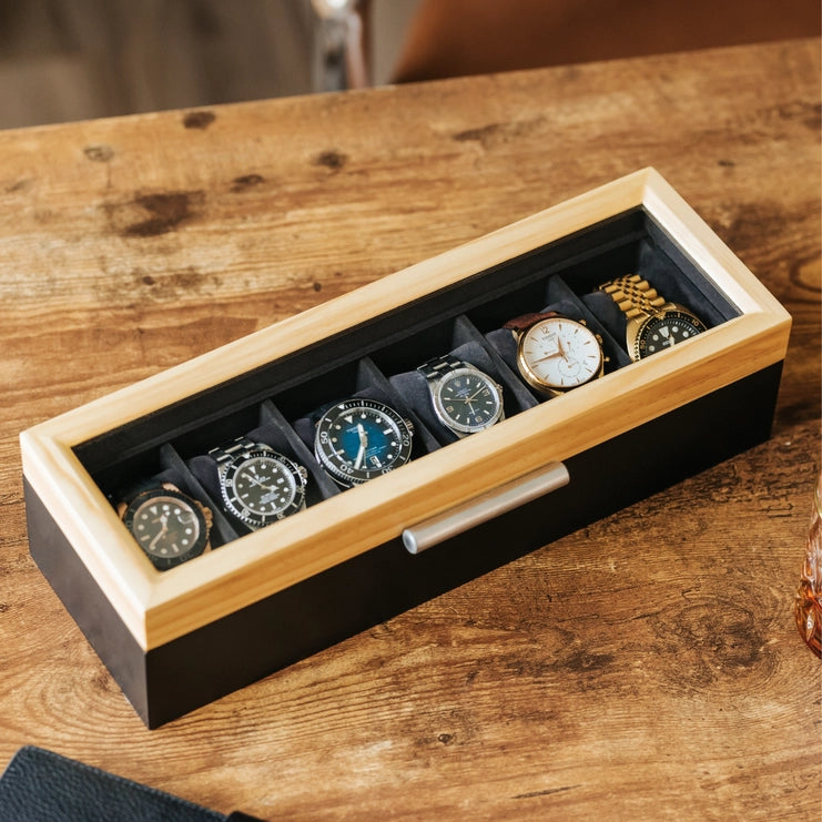 Pine Two-Toned 6 Slot Watch Box – Smith & York Co.