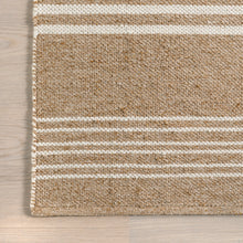 Load image into Gallery viewer, Birchwood Reversible Striped Wool Area Rug (Dark Beige)
