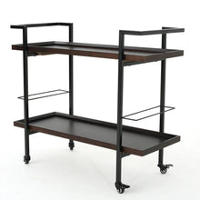 Load image into Gallery viewer, Modern Industrial Bar Cart With Shelving and Casters [Online Only]
