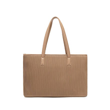 Load image into Gallery viewer, Latte Pleated Sadie Recycled Vegan Tote Bag | Pixie Mood

