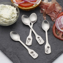 Load image into Gallery viewer, Matte Floral Appetizer Spoon
