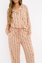 Load image into Gallery viewer, Vintage Floral Stripe Women's Bamboo Pajama Set
