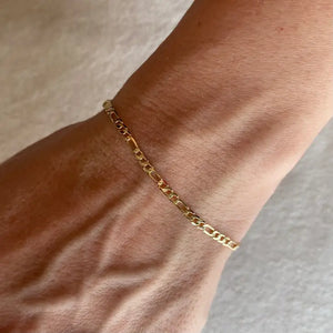 Gold Flat Figaro Chain Bracelet