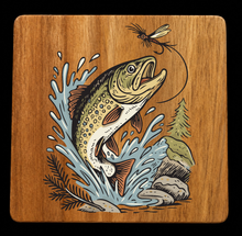 Load image into Gallery viewer, Acacia Wood Coasters Duck Fishing Hunting
