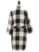 Load image into Gallery viewer, Women's Buffalo Plaid Waffle Weave 100% Cotton Bathrobe [Online Only]
