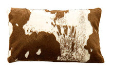 Load image into Gallery viewer, Rustic Faux Fur Cow Hide 18 x 18 Inch Decorative Throw Pillow with Case &amp; Insert [Online Only]
