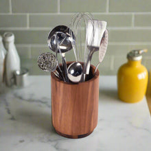 Load image into Gallery viewer, Acacia Wood Rotating Lazy Susan Utensil Holder [Online Only]
