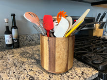Load image into Gallery viewer, Acacia Wood Rotating Lazy Susan Utensil Holder [Online Only]
