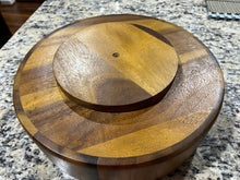 Load image into Gallery viewer, Acacia Wood Rotating Lazy Susan Divided Round Tray [Online Only]
