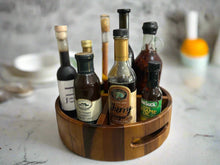 Load image into Gallery viewer, Acacia Wood Rotating Lazy Susan Divided Round Tray [Online Only]
