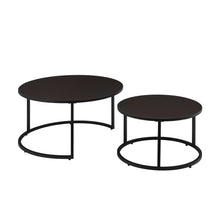 Load image into Gallery viewer, Modern Faux Leather Nesting Round Coffee Table Set - Dark Brown [Online Only]
