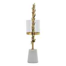 Load image into Gallery viewer, Iron Floral Hurricane With Marble Base [Online Only]
