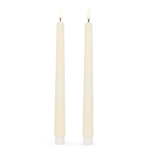 Flameless Ivory Taper Candle 11" (Set of 2)