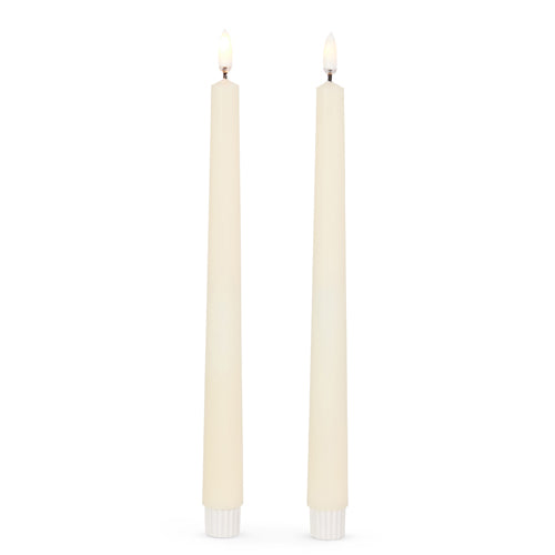 Flameless Ivory Taper Candle 11