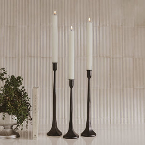 Cast Iron Taper Candle Holders Trio