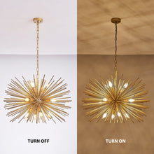 Load image into Gallery viewer, Mid-Century Modern 12-Light Starburst Chandelier 29"  [Online Only]
