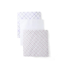 Load image into Gallery viewer, Men's Cotton Solid, Striped &amp; Plaid Gray Handkerchiefs 3 Pcs Set
