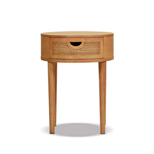 Load image into Gallery viewer, Cabana Round Cane Storage Side Table - Natural Brown Oak [Online Only]

