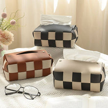 Load image into Gallery viewer, Checkered Tissue Box Cover (3 Colors)
