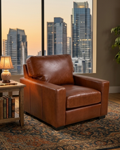 Load image into Gallery viewer, Claudette Top Grain Leather Arm Chair - Chestnut [Online Only]
