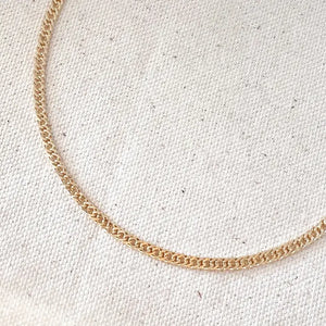Gold Double Curb Cuban Chain Necklace