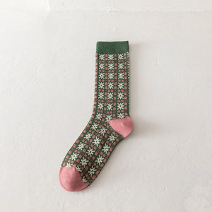 Green Patterned Socks (4 styles)