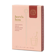 Load image into Gallery viewer, The Owen Cocktail Picks Gold (Set of 4)
