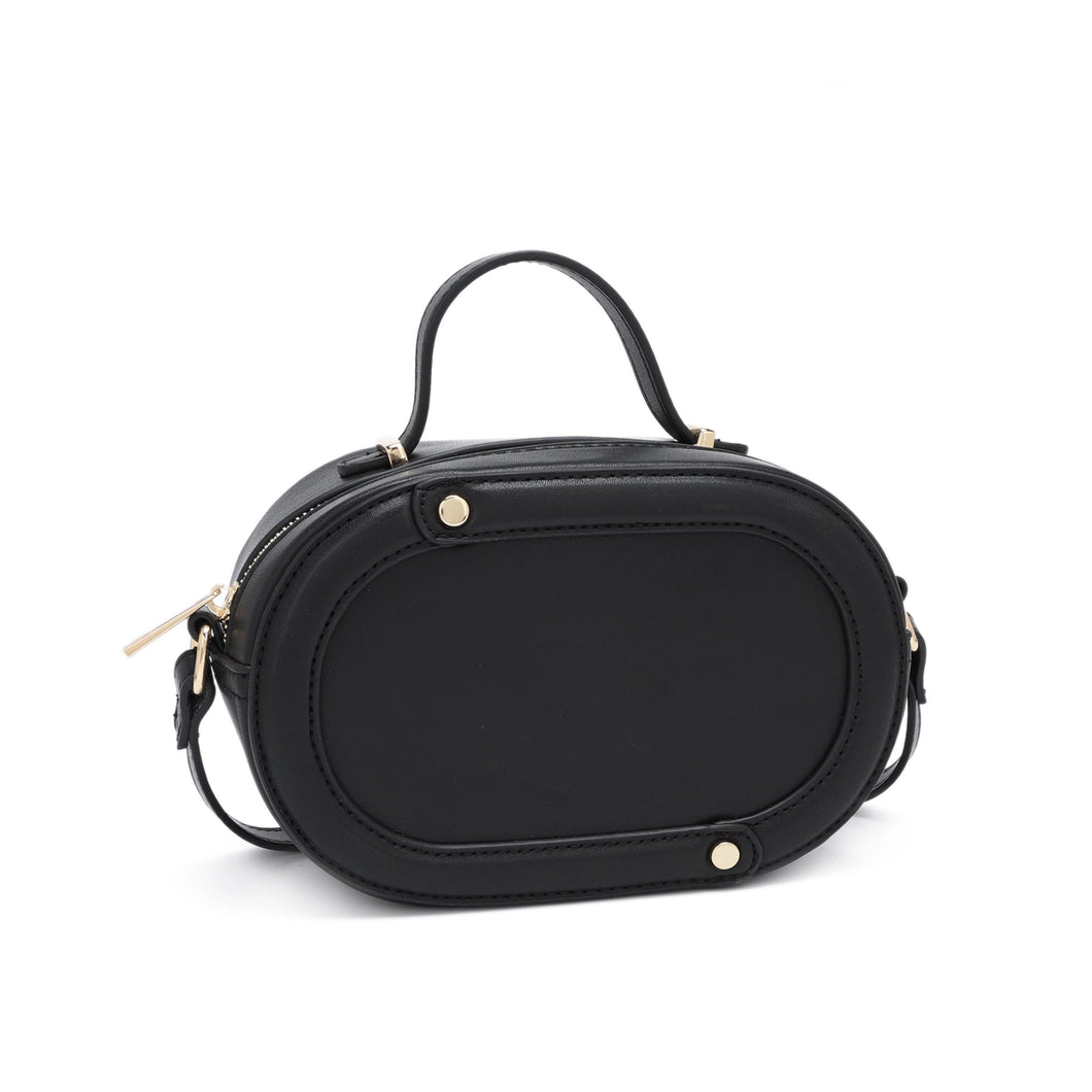 Anna Opal Shape Hard Case Crossbody Bag with Top Handle (Various Colors)