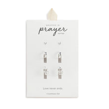 Load image into Gallery viewer, Dainty Double Heart Earrings Set of 3 - Silver
