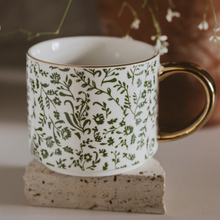 Load image into Gallery viewer, Green Floral Coffee Mug
