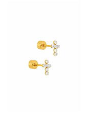 Load image into Gallery viewer, Screwback Stud Earrings - Clara Cross Pearl
