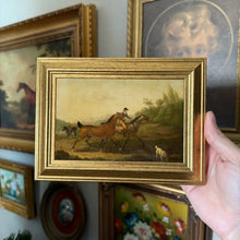 Load image into Gallery viewer, Vintage Style Man with Horses &amp; Dog Framed Art Print 4x6
