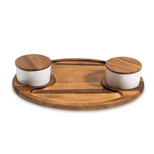 Load image into Gallery viewer, Acacia Wood Charcuterie Serving Tray with lidded ceramic bowls [Online Only]
