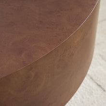 Load image into Gallery viewer, 31.49'' Faux Burl Wood Pattern Round Coffee Table with Sturdy Pedestal [Online Only]
