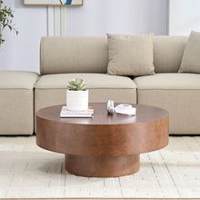 Load image into Gallery viewer, 31.49'' Faux Burl Wood Pattern Round Coffee Table with Sturdy Pedestal [Online Only]
