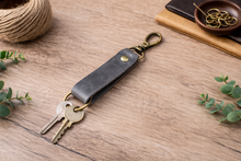 Load image into Gallery viewer, Genuine Leather Keychain with Ring
