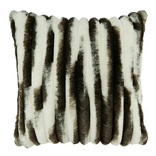 Load image into Gallery viewer, Striped Faux Fur Decorative Filled Throw Pillow 18" W x 18" L [Online Only]
