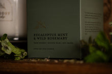 Load image into Gallery viewer, Eucalyptus Mint &amp; Wild Rosemary Gold Lid Candle &amp; Boutique Box
