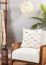 Load image into Gallery viewer, Embroidered Dashes Cotton Decorative Throw Pillow Cover 20" W X 20" L [Online Only]
