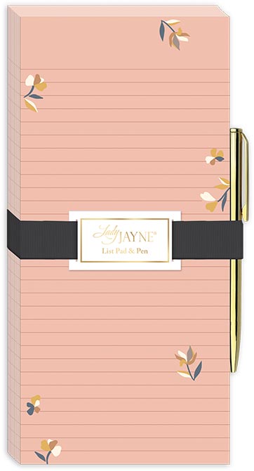 Magnetic List Pad with Pen Bloomscape Ditsy Pink