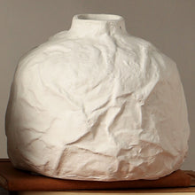 Load image into Gallery viewer, Ecomix White Textured Short Flower Vase
