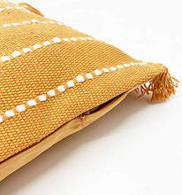 Load image into Gallery viewer, Stitch Line Woven Fringe Cotton Decorative Throw Pillow 20" W x 20" L [Online Only]
