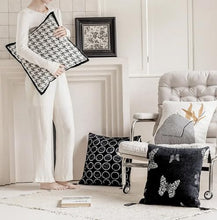 Load image into Gallery viewer, Art Style Stone Leaf Design Jacquard Throw Pillow Cover 18" W X 18" L [Online Only]
