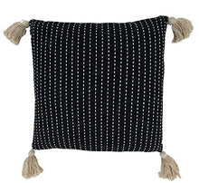 Load image into Gallery viewer, Line-Stitch Tassel Cotton Decorative Throw Pillow 18" W x 18" L [Online Only]
